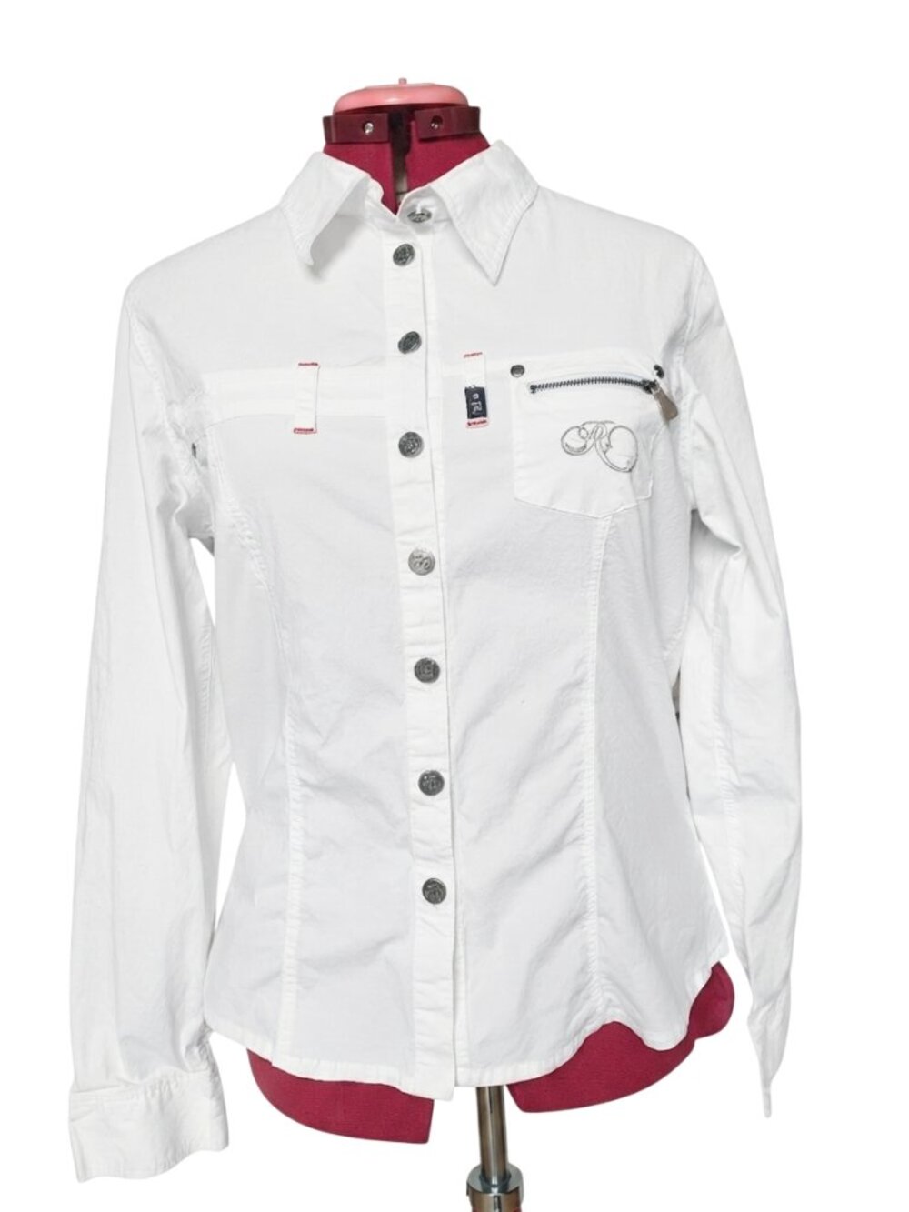 RADICALS - Modern Western White Utility Button-Down Shirt – Size XL (TG)